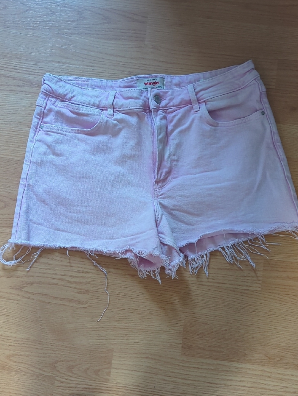 Wrangler Light Pink Denim Cutoff Shorts